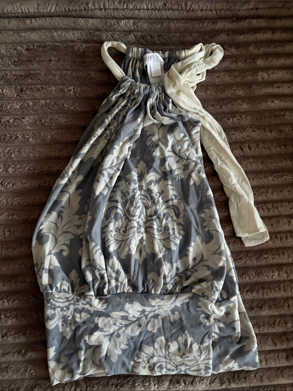 Women’s Floral Halter Sleep Dress - Gray & Cream
